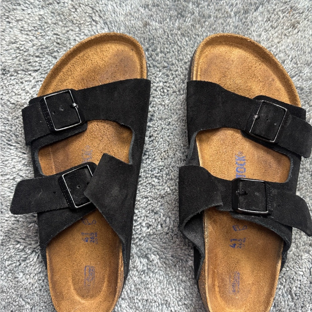 Birkenstock Black Suede Flats
